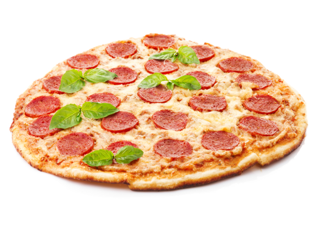 Salami pizza